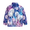 thumbnail image 6 of Xoenoiee Horse Rose Flower Print Girls Athletic Half Zip Sweatshirt, Lightweight Pullover Long Sleeve Workout Top for Running Hiking, Fall Winter Clothes, Size 13-14 Years, 6 of 7