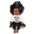 thumbnail image 2 of Black Baby Doll, Realistic African American Doll, 12 Inch Curly Hair Rotatable Limbs Washable Clothes, Soft Vinyl Material Kids Toy For Ages 3-12 Years, 2 of 5