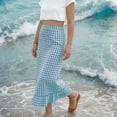 thumbnail image 3 of AUNVITO Women's Summer Skirt Plaid Pattern Elastic Waist Casual Comfortable Flowy A-Line Design Perfect for Daily Wear, 3 of 7