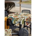 thumbnail image 5 of Outdoor Tablecloth with Umbrella Hole for Patio/Picnic/Party/Camping, Paisley Boho Floral Waterproof Table Cloth Square Cover Washable, Vintage Flowers Botanical (60"x 60"), 5 of 8