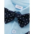 thumbnail image 5 of Infant Baby Boy Clothes Gentleman Outfits Suits Summer Short Sleeve Bowtie Bodysuit Shirts Suspender Shorts 3-24 Months, 5 of 8