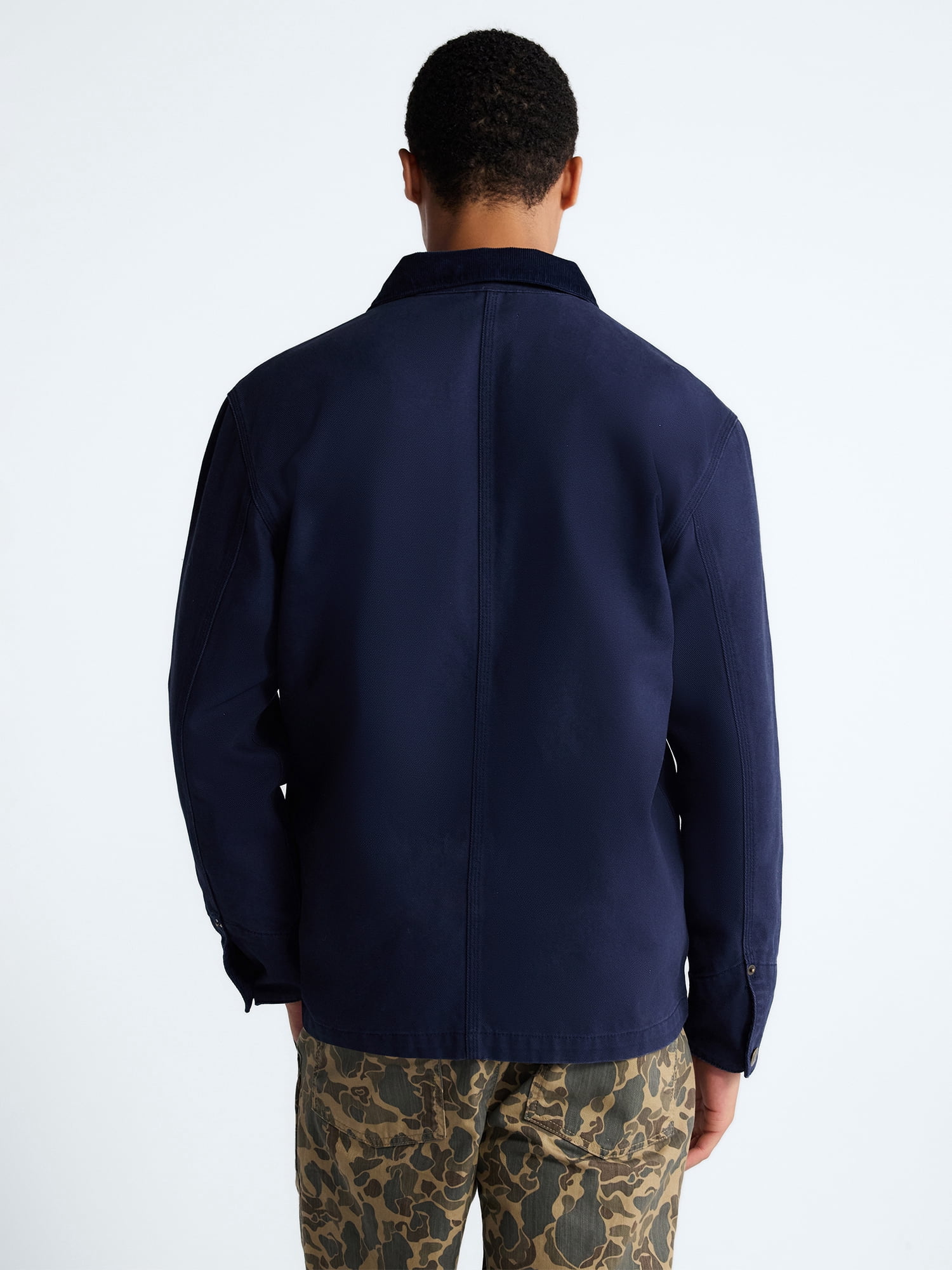 Free Assembly Men's Cotton Ranch Jacket with Long Sleeves, Sizes XS-3XL