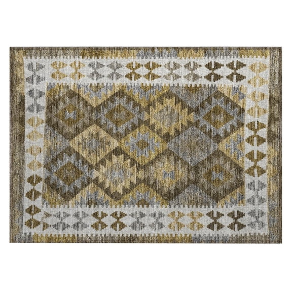 Dalyn Rugs Machine Washable Indoor/Outdoor Chantille Brown 1'8" x 2'6" Rug