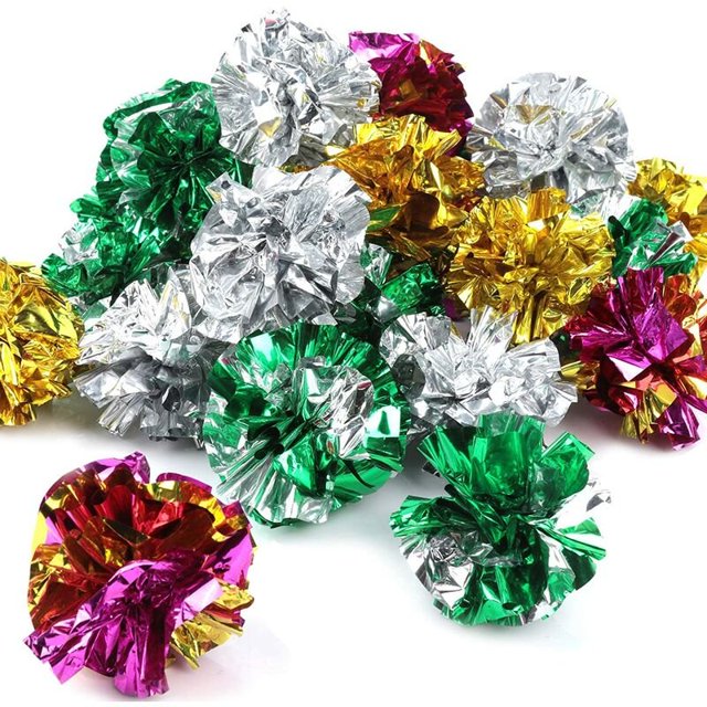 Deckon Cat Crinkle Balls 1 Pack - Original Mylar Crinkle Balls Juguetes para gatos (color aleatorio) Kuyhfg Bienvenido a Kuyhfg