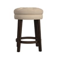 thumbnail image 2 of Hillsdale Furniture Krauss Wood Backless Counter Height Swivel Stool, Dark Brown with Linen Stone, 2 of 12