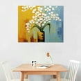 thumbnail image 2 of PRATYUS Fall Decor Hand-painted Abstract White Flowers Canvas Wall Art 20x16in, 2 of 3