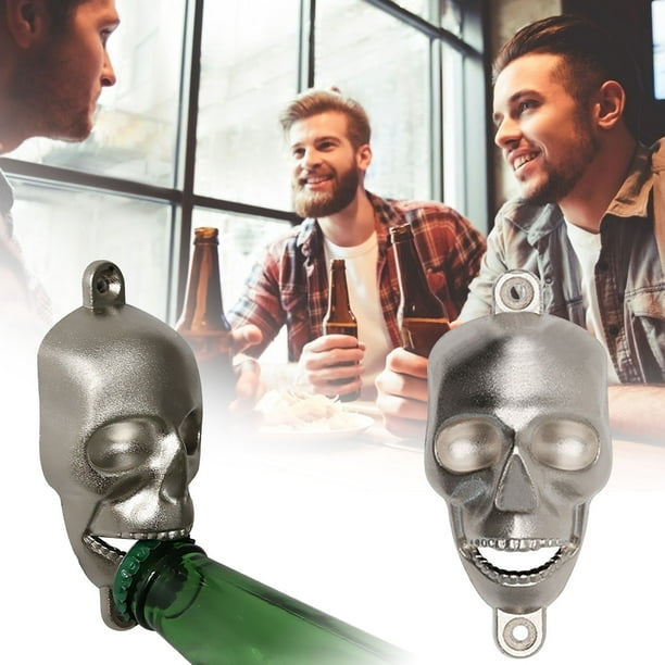 Abridor de Botellas con Forma de Calavera, de Acero Inoxidable, para Cerveza y Vino, Práctico y Portátil, Herramienta Multiusos Versátil, Ideal para Adultos, Bares y Uso Doméstico, de Aleaci