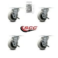 thumbnail image 2 of 3 Inch Thermoplastic Wheel Top Plate Caster Set with Brakes Set of 4 SCC, 2 of 2
