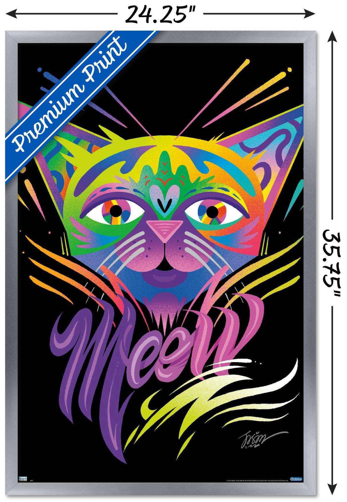 Meow Wall Poster, 22.375" x 34" Framed