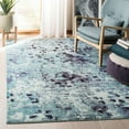 thumbnail image 3 of SAFAVIEH Madison Candelario Abstract Polka Dots Area Rug, Turquoise/Navy, 3' x 3' Square, 3 of 7