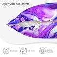 thumbnail image 5 of Fotbe Swirl Print Blue Purple1 Pattern Velvet Decorative Throw Pillow Covers with Elegant Piping, Soft Plush Cushion Cover for Sofa, Bed, Car, Office-18"x18", 5 of 8