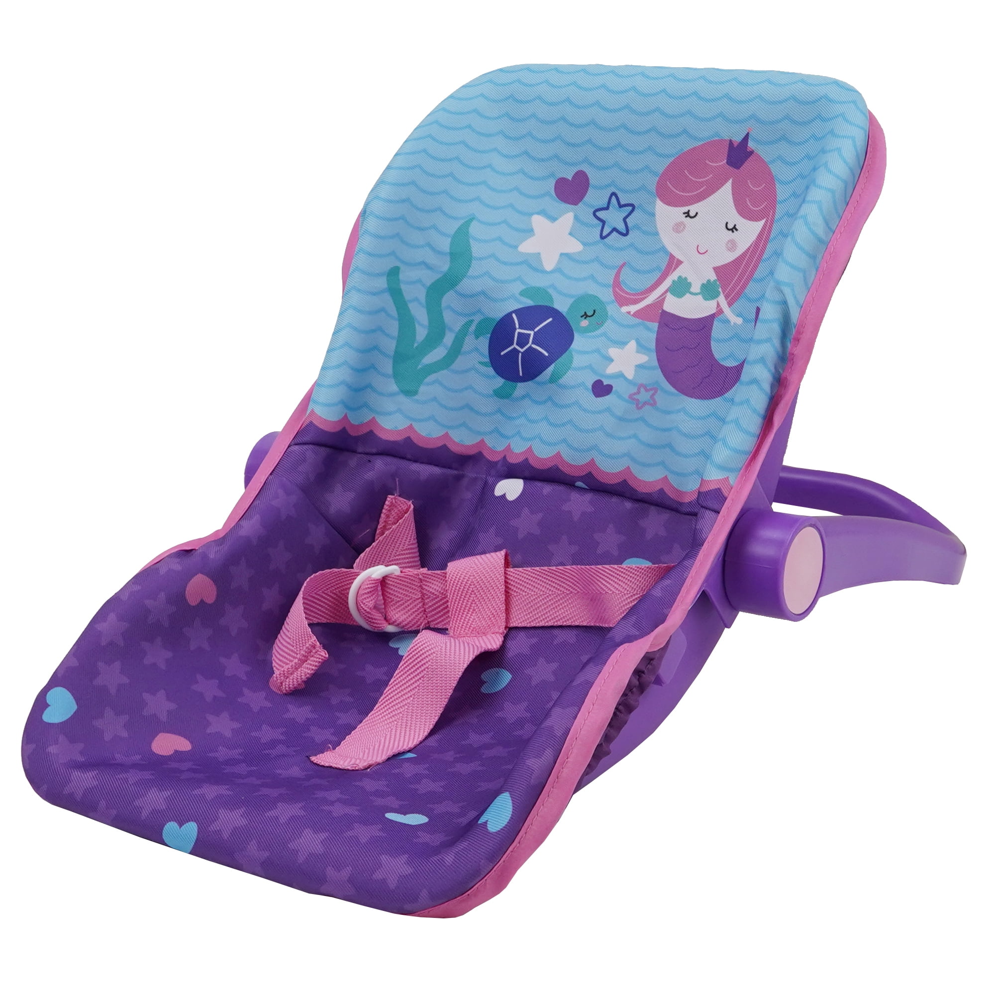 509: Mermaid Doll Car Seat - Kids Pretend Play, Converts Into a Feeding Chair, Ages 3+