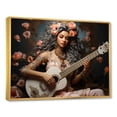 thumbnail image 2 of Designart "Parchment Peach: Hindu Goddess Saraswati I" Hinduism Floater Framed Wall Art Living Room, 2 of 5