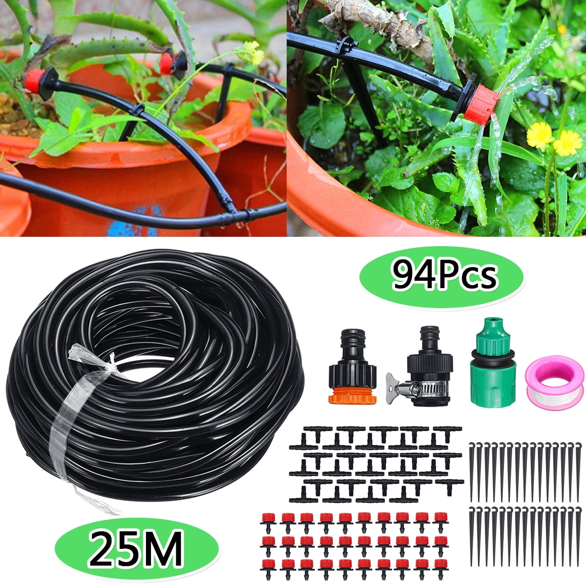 25 meters Drip Micro Sprayer Irrigation Flower Pot Watering Garden
