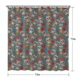 thumbnail image 5 of Gray Flower Skull Pattern Shower Curtain 72"x72" ,Bathroom Decorative Shower Curtains Set with 12 Hooks,Modern Waterproof Washable Shower Curtain, 5 of 6