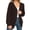 Coffee Brown, variant on Women's 100% Cotton Cardigan Sweater, Oversized Long Sleeve Knit Button Front Cardigan with Pockets