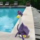 thumbnail image 4 of Uuiauoio Lady Porch Goose Outfit Set with Bathrobe Shower Cap Cucumber Eye Mask Funny Goose Clothes for Cement Plastic Lawn Statue Birthday Outdoor Garden Yard Patio Decoration, 4 of 8
