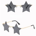 thumbnail image 7 of Star Shaped Sunglasses Fashion Rimless Pentagram Eyewear for Party Festival Costume Accessory Gray, 7 of 7