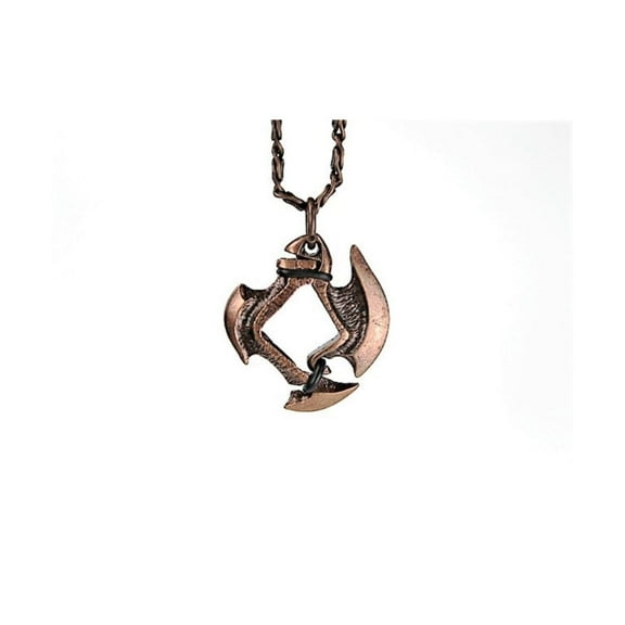 Chessex Pendant Old Copper Finish Axe Blade, 12mm D6 Dice Holder Necklace
