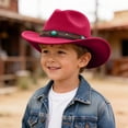 thumbnail image 2 of TAmten Western Cowboy Hat for Kids Classic Roll Up Hat Boys Girl(Hot Pink,3-8 Years), 2 of 4