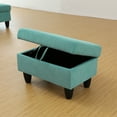 thumbnail image 3 of Aukfa 29" Storage Ottoman Bench with Lift Top for Home Office, Linen, Aqua Blue, 3 of 8