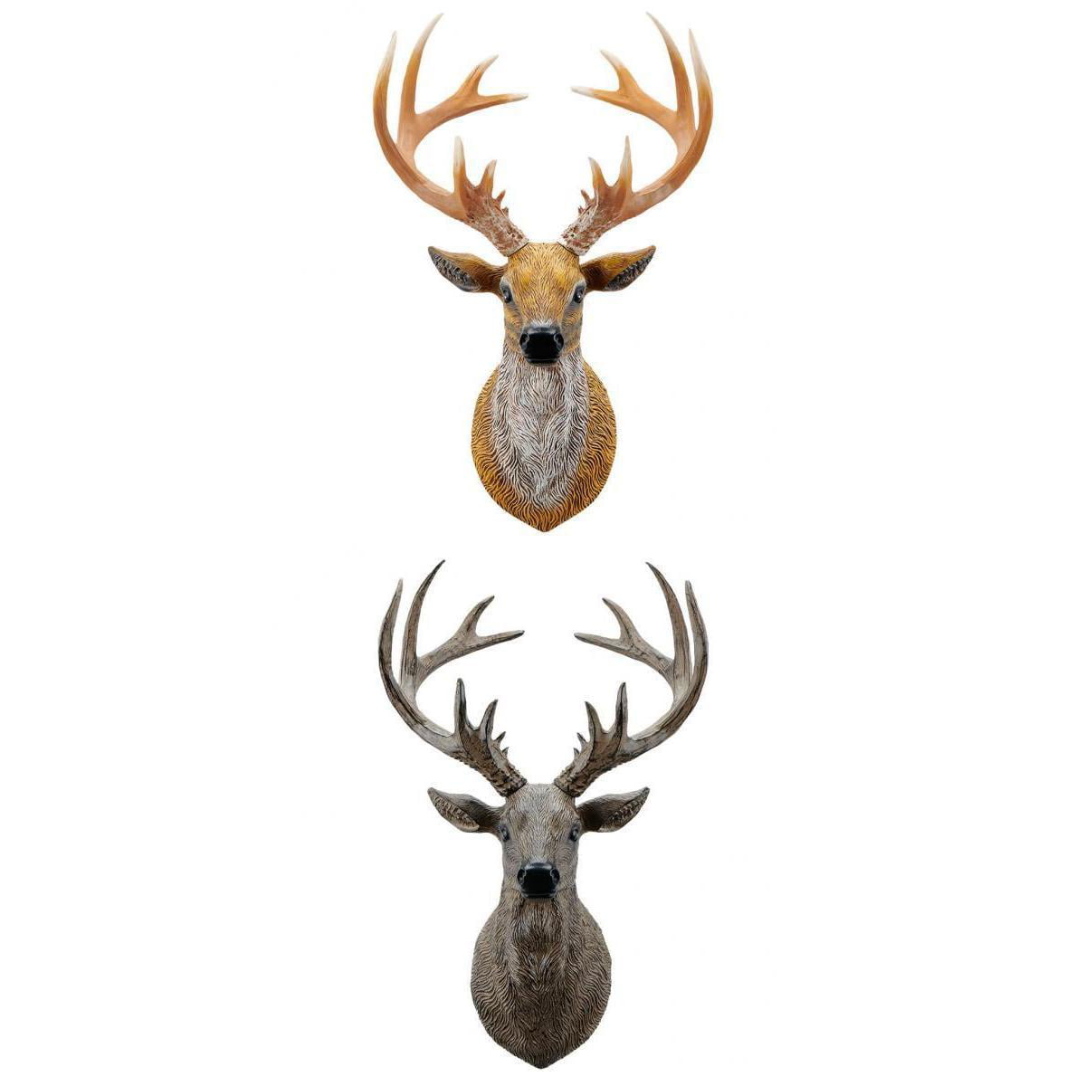 as described FLAMEER Deer Head Decor,Wall Art Animal Head,Art Plastic Sculpture Black Home Yard Decoration 