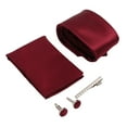 Mens Tie Set with Handkerchief Tie Clip Cufflinks Classic Design