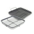 EaZy MealZ Air Fry Crisper Basket, Bacon Rack, Bake Pan 3Pc Set Non
