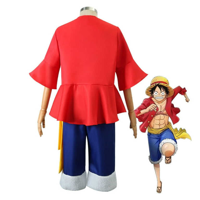 One Piece Monkey D. Luffy Costume Cosplay Adultto Infant Anime Clothes Luffy  Complete Set Costume Halloween Party Costumes Male Female Suit 