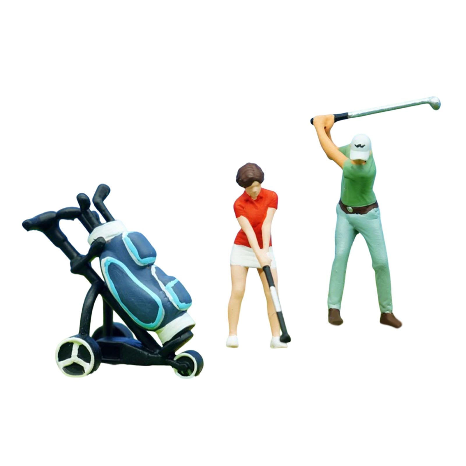 LeeQinersw 1:64 Scale Tiny People Layout Micro Landscape Accessories Golf Figurines Set
