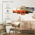 thumbnail image 4 of Elephant Stock Rainbow Country Road Wall Art - Horizontal Multi Panel Canvas - 5 Pieceliving Room Wall Decor - Photography Nature Multi Panel - Orange And Brown Decor - 29" x 12", 4 of 4