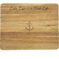 thumbnail image 4 of Pavilion Gift Company Lake Best Life Anchor 7 x 9 Inch Cutting Cheese Board, Set of 4 Forks with Debossed Text, 9", Brown, 4 of 8