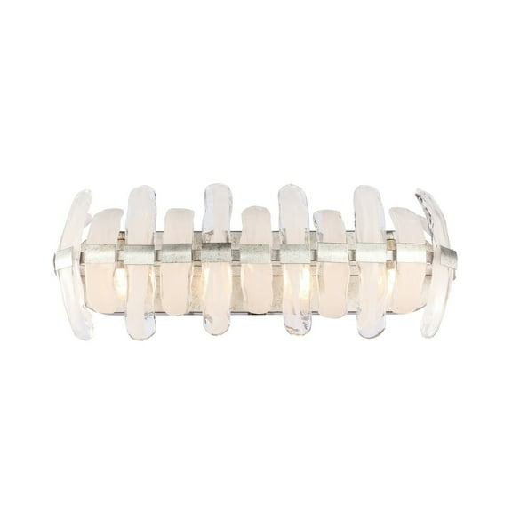 Woodbridge Lighting Vinchenzo 4-Light Glass Halogen Bath Light in Aged Silver