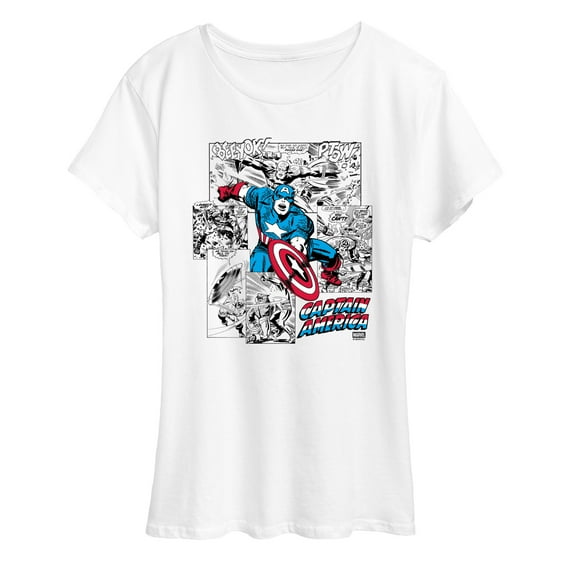 Marvel - Captain America Super Hero Jump - Women's Short Sleeve Graphic T-Shirt