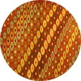 thumbnail image 1 of Ahgly Company Indoor Round Abstract Yellow Contemporary Area Rugs, 7' Round, 1 of 4