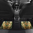 thumbnail image 4 of Uourmeti Green Boho Maple Leaf Car Floor Mats 4 Pieces Auto Accessories Vehicle Carpet Non-Skid Backing, Universal Fit, 4 of 7