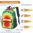 thumbnail image 3 of Pink and Yellow Tie Dye Pattern 17" School Backpacks for Teens,Waterproof Oxford Fabric,S-Shape Padded Straps for School,Travel,Hiking,Camping, 3 of 6