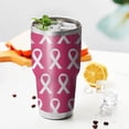 thumbnail image 3 of 30oz Pink Breast Cancer Tumblers Stainless Steel Tumbler with Lid and Straw,Vacuum Insulated Double Wall Travel Tumbler Cups Mug with Cleaning Brush for Coffee,Tea, 3 of 7