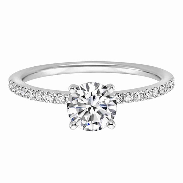 Anillo de bodas brillante Anillo de compromiso de aleación de zinc elegante clásico simple para compromiso de boda