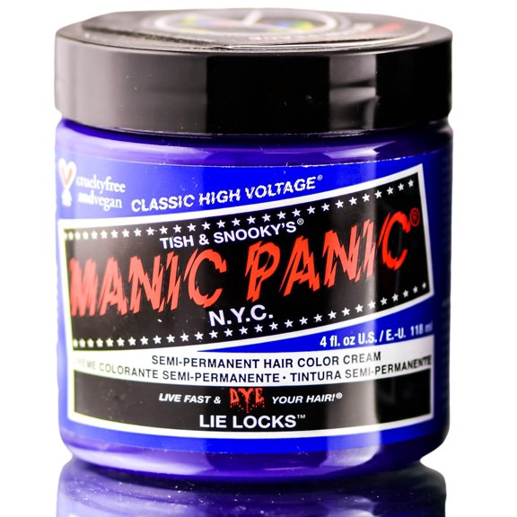 Color : Lie Locks , Tish & Snooky's Manic Panic Semi-Permanent Hair Color Cream , Hair Scalp Head - Pack of 1 w/ SLEEKSHOP Teasing Comb