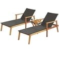 thumbnail image 2 of Gymax 3PCS Outdoor Chaise Lounge Set Patio Yard w/ Side Table Adjustable Backrest, 2 of 10