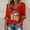 Red, variant on Shirts for Women Cartoon Print Elbow-Length Sleeve V Neck Soft Top Tees for Women Red L