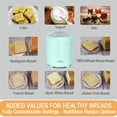 thumbnail image 5 of KeenZest 19-in-1 Handy Bread Machine, 2LB Whole Wheat Bread Maker with Homemade Cycle, 15H Delay Timer, Mint Green, 5 of 7