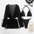 thumbnail image 3 of UTSJKR Women's 2026 New Fashion 4 Piece Matching Bikini Set, Trendy Cross Border Bathing Suit, Holiday Resort Beachwear Black S, 3 of 8