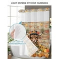 thumbnail image 4 of No Hook Cloth Fabric Shower Curtain with Snap in Liner, Yellow Cattle Fall Waterproof Shower Curtains Set with See Through Top Window, Thanksgiving Pumpkins Maple Leaves Wooden Bath Curtains 72"x78", 4 of 6
