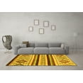 thumbnail image 3 of Ahgly Company Machine Washable Indoor Rectangle Abstract Yellow Modern Area Rugs, 2' x 3', 3 of 4