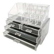 Clear Acrylic Cosmetic Organizer 4 Drawers Makeup Case Storage Holder Box