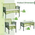 thumbnail image 3 of Gymax Ensemble de Conversation en Osier Rond 4 Pcs avec Coussins Table d'Appoint en Verre Trempé Patio, 3 of 4