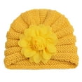 thumbnail image 3 of Daznico Winter Knit Baby Hat Solid Color Floral Design Soft Warm Beanie for Cold Weather Toddler Infant Cozy Headwear, 3 of 3