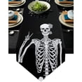 thumbnail image 1 of Cotton Linen Table Runners Halloween Day of The Dead Skull Skeleton with Rose Kitchen Dining Burlap Table Decoration for Home Party Decor 18 x 72 Inch, 1 of 8